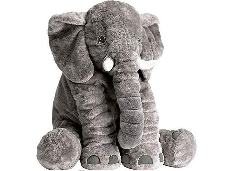 Fedec XL Olifantknuffel - Pluche - 60 Ã 45 cm - Grijs