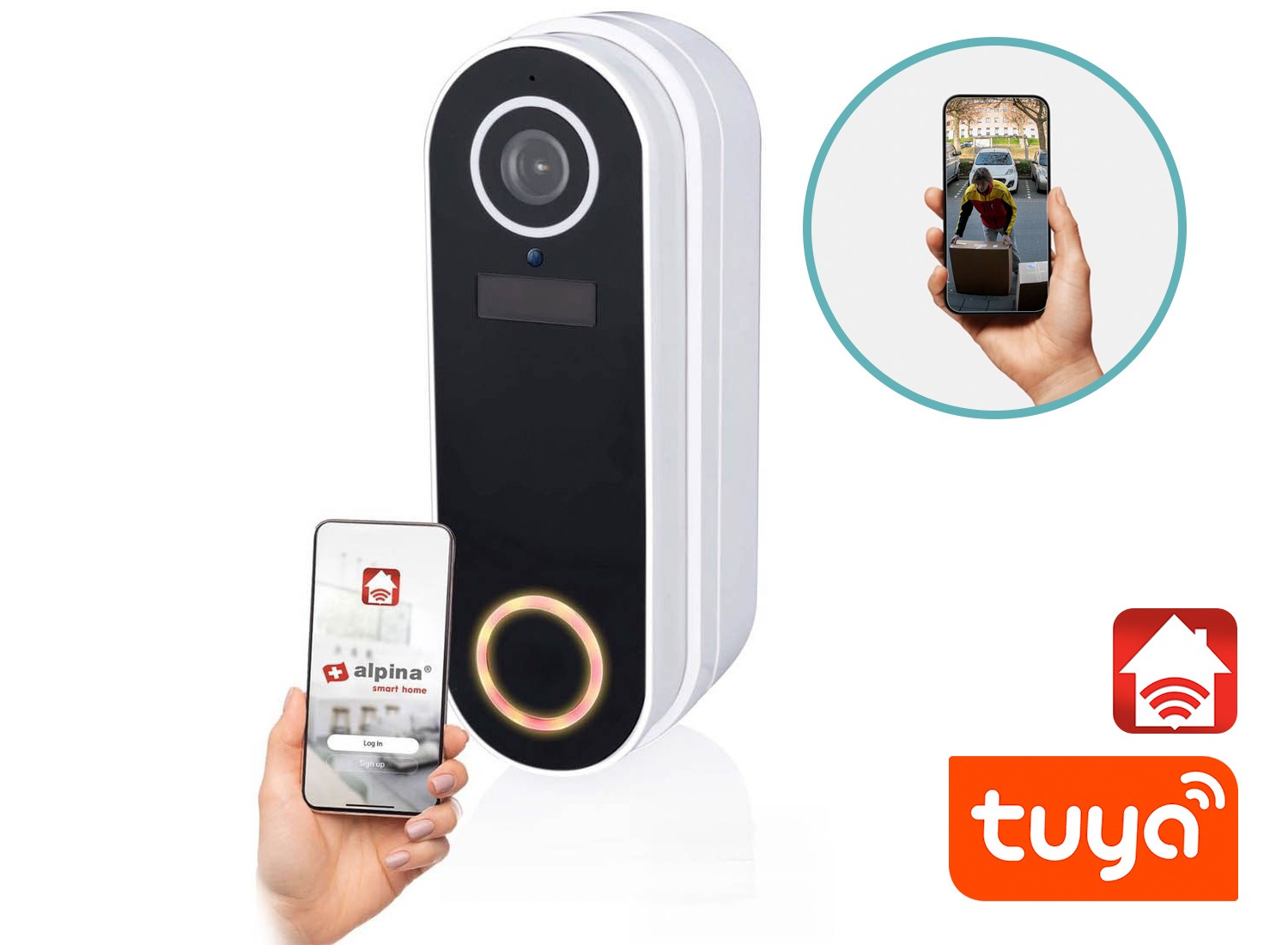 alpina Smart Home Draadloze Video-Deurbel met Camera en Wifi