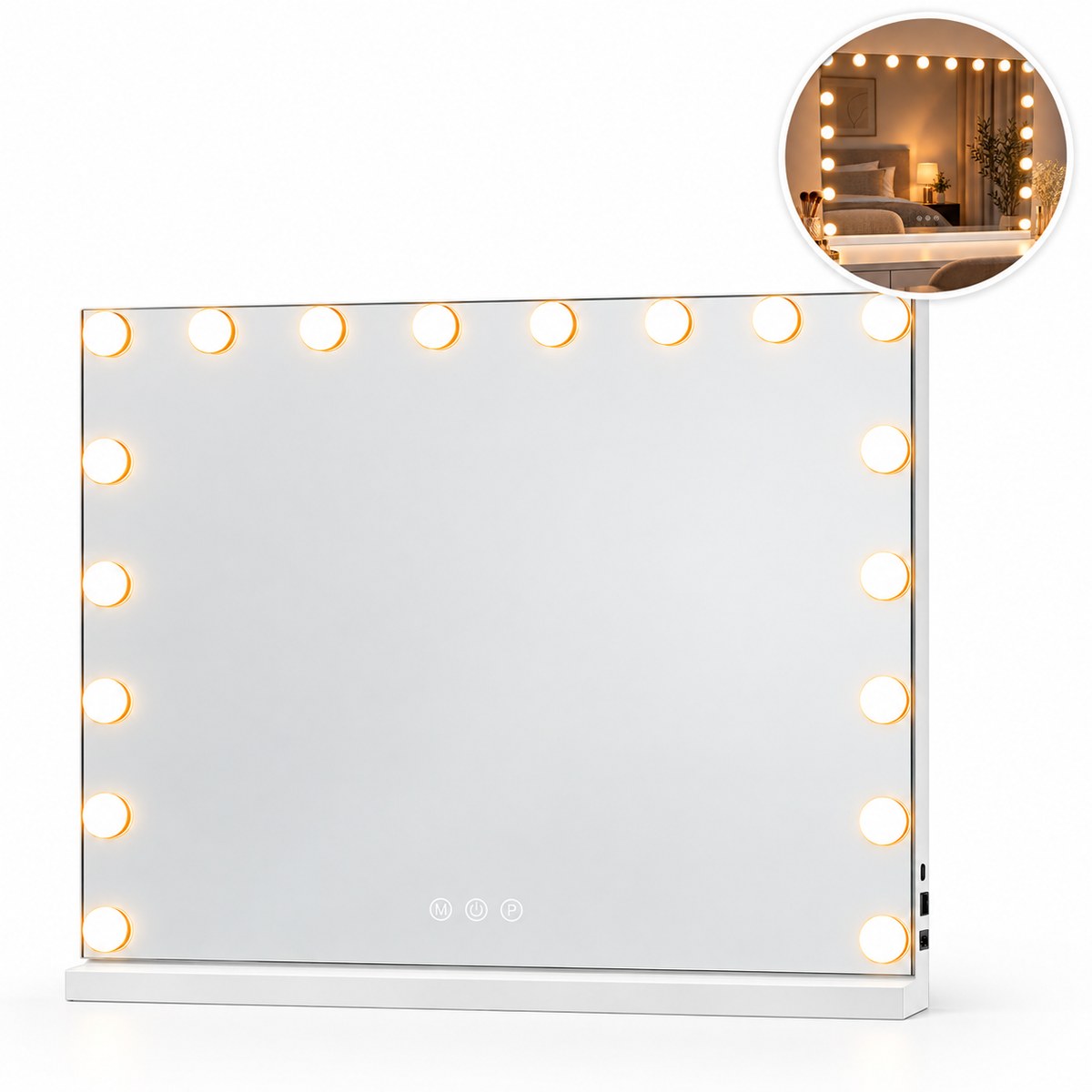 XEMM Hollywood Spiegel 18 Led Lampen - Wit