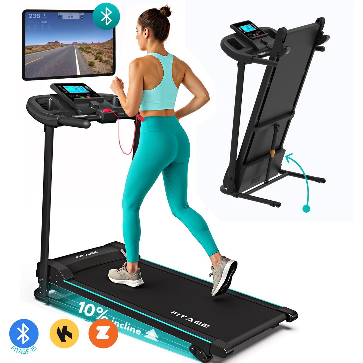 Fitage Loopband - Tot 12 km/u - Zwart