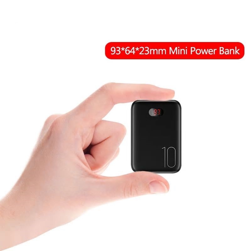 10000 mAh Mini Dual USB Powerbank, met LED display
