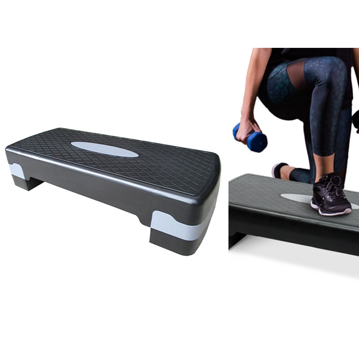 Fedec Aerobic Step Verstelbaar - Zwart/grijs