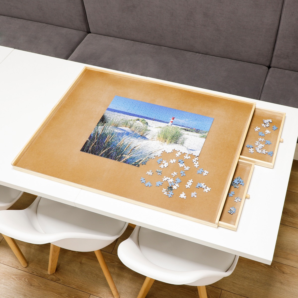 Puzzelplaat met 4 Lades - Voor 1500 Stukjes - 90 x 67 cm